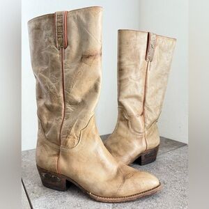 Vintage Loblan Campus Boots Light Golden Leather Round Toe Woman’s EU40 L9-9.5